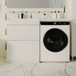 Тумба с раковиной Style line Даллас Люкс 68 (130L) напольная, под стиральную машину, белая (СС-00000557 + 2000949237442)