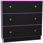Комод МДК Black 3 ящика розовый (BL - КМ1Р)
