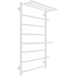 Полотенцесушитель водяной Laris Лавина П9 500х800 правый, с боковым подключением, с полкой, белый муар (73208029БМ)