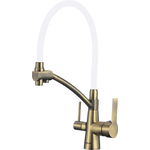 Смеситель для кухни Savol с подключением фильтра, бронза/белый (S-L1805C-02)