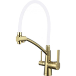 Смеситель для кухни Savol с подключением фильтра, золото/белый (S-L1805B-02)