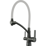 Смеситель для кухни Savol с подключением фильтра, черный/серый (S-L1805H-04)