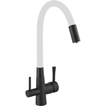 Смеситель для кухни Savol с подключением фильтра, черный/белый (S-L1806H-02)