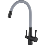 Смеситель для кухни Savol с подключением фильтра, черный/серый (S-L1806H-04)