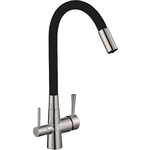 Смеситель для кухни Savol с подключением фильтра, сатин/черный (S-L1806L-01)