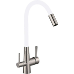 Смеситель для кухни Savol с подключением фильтра, сатин/белый (S-L1806L-02)