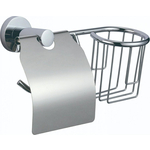 Держатель туалетной бумаги и освежителя Savol серия 87 с крышкой, хром (S-L08751)