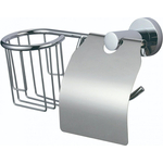 Держатель туалетной бумаги и освежителя Savol серия 87 с крышкой, хром (S-R08751)