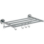 Полка для полотенец Savol серия 87 40 см, 4 крючка, хром (S-408745)