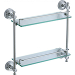 Полка стеклянная Savol серия 58а 40 см, двойная, хром (S-005822A)