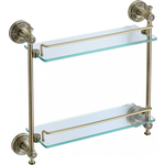 Полка стеклянная Savol серия 58с 40 см, двойная, бронза (S-005822C)