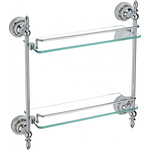 Полка стеклянная Savol серия 68а 40 см, двойная, хром (S-06822A)