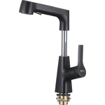 Смеситель для кухни D-Lin с выдвижным изливом, черный (D158374-A)