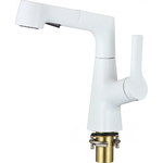 Смеситель для кухни D-Lin с выдвижным изливом, белый (D158374-C)