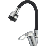 Смеситель для кухни D-Lin с гибким изливом, черный (D150628-1T)