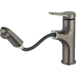 Смеситель для раковины D-Lin с выдвижной лейкой, графит (D158367-S)