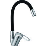 Смеситель для кухни D-Lin с гибким изливом, черный (D150628-1C)