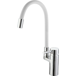 Смеситель для кухни D-Lin с гибким изливом, хром/белый (D157315-3)