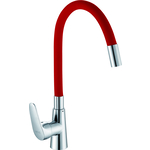 Смеситель для кухни D-Lin с гибким изливом, красный (D155302-4)