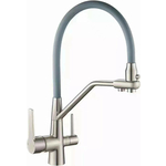 Смеситель для кухни D-Lin с подключением фильтра, серый/сатин (H159317)