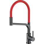 Смеситель для кухни Omoikiri Sinto 2 Plus-GM-R с подключением фильтра, вороненая сталь / красный (4994467)