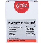 Кассета с лентой Sakura TZE431 для Brother, черный на красном, 12мм/8м, наклейка