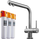 Смеситель для кухни Omoikiri Nagano BN с фильтром Pure drop Lite, нержавеющая сталь (4011.8028)