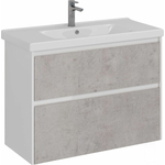 Тумба под раковину Lemark Combi 100х45 бетон/белый глянец (LM03C100T-Beton)