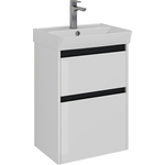 Тумба с раковиной Lemark Combi 50х35 черный/белый глянец (LM03C50T-black, 551353)