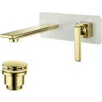 Смеситель для раковины Lemark Mista встраиваемый, белый/золото (LM6426WG)