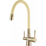 Смеситель для кухни Lemark Comfort с подключением к фильтру, бронза/бежевый (LM3075B-Beige)