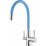Смеситель для кухни Lemark Comfort с подключением к фильтру, хром/голубой (LM3075C-SkyBlue)