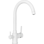 Смеситель для кухни Славен Город с подключением фильтра, белый (СЛ-ОД-Д74)