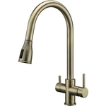 Смеситель для кухни Paulmark Lange с подключением фильтра, бронза (La214212-BR)