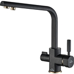 Смеситель для кухни ZorG Steel Hammer с подключением фильтра, черный матовый (SH 909 BLACK BR)