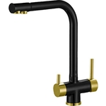 Смеситель для кухни ZorG Sanitary с подключением фильтра, черный/бронза (ZR 348 YF BLACK BRONZE)