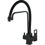 Смеситель для кухни Haiba HB615-7 с подключением фильтра, черный матовый (HB76615-7)