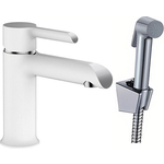 Смеситель для раковины Haiba HB805-8 с гигиенической лейкой, белый/хром (HB12805-8)