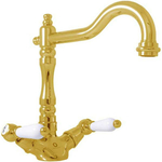 Смеситель для раковины Rav Slezak Morava retro с донным клапаном, золото (MK521.5/8Z)