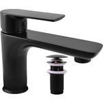 Смеситель для раковины Rav Slezak Vltava с донным клапаном, черный матовый (VT427.5KCMAT)