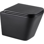 Унитаз подвесной безободковый Lemark Florex сиденье микролифт, смыв Торнадо 3.0, черный матовый (9612002)