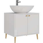 Тумба с раковиной Dreja Luno 60х50 белый глянец (99.2001, 641266)