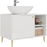 Тумба с раковиной Dreja Luno 80х50 белый глянец (99.2002, 641266)