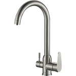 Смеситель для кухни ZorG Steel Hammer SH 723 INOX с подключением фильтра, нержавеющая сталь