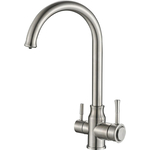 Смеситель для кухни ZorG Steel Hammer SH 763 INOX с подключением фильтра, нержавеющая сталь