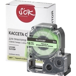 Кассета с лентой S'OK K5GBF для Epson , черный на флуоресцентном зеленом, 18мм/5м