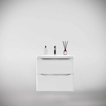 Тумба под раковину Style line Марелла 60х39 подвесная, белая глянцевая (СС-00002405)