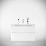Тумба под раковину Style line Марелла 90х39 подвесная, белая глянцевая (СС-00002414)