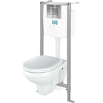 Комплект унитаза Rosa Рио с инсталляцией и клавишей хром, сиденье-микролифт