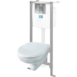 Комплект унитаза Rosa Элеганс с инсталляцией и клавишей хром, сиденье-микролифт